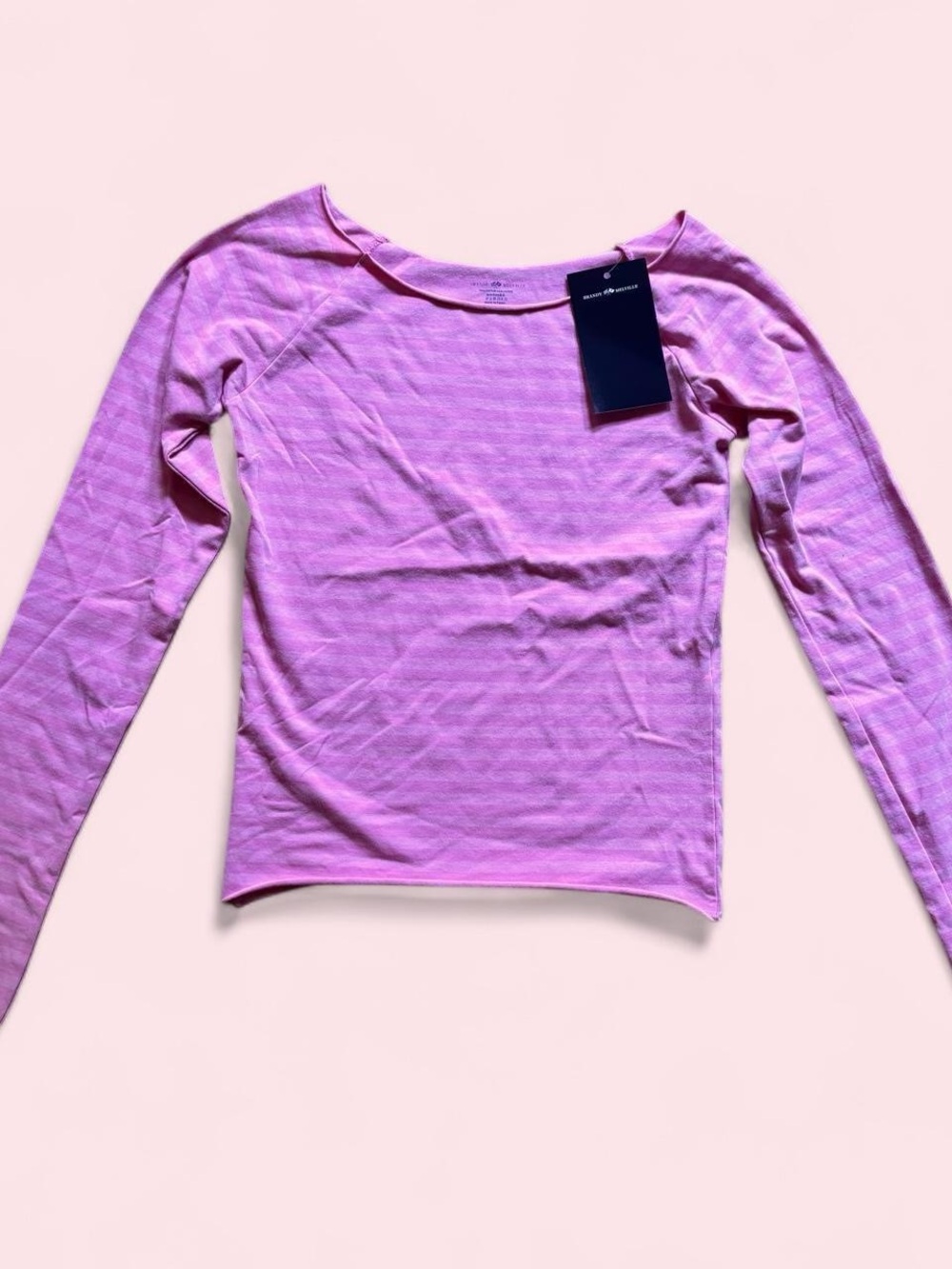 Brandy Melville Long Sleeve Pink Boatneck Top